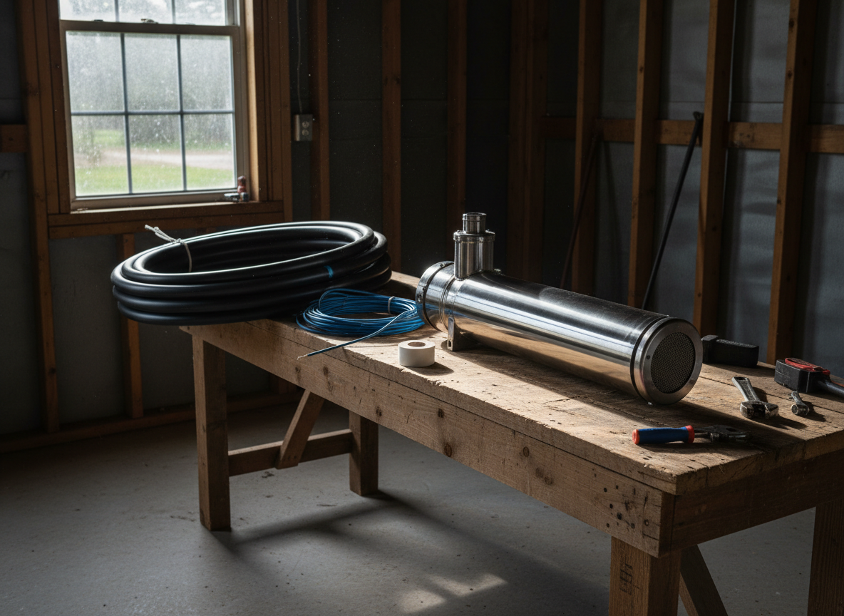 New submersible well pump ready for replacement